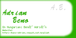 adrian beno business card